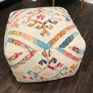 Multi-color Aztec pattern ottoman